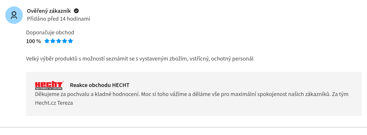Hecht hodnocení